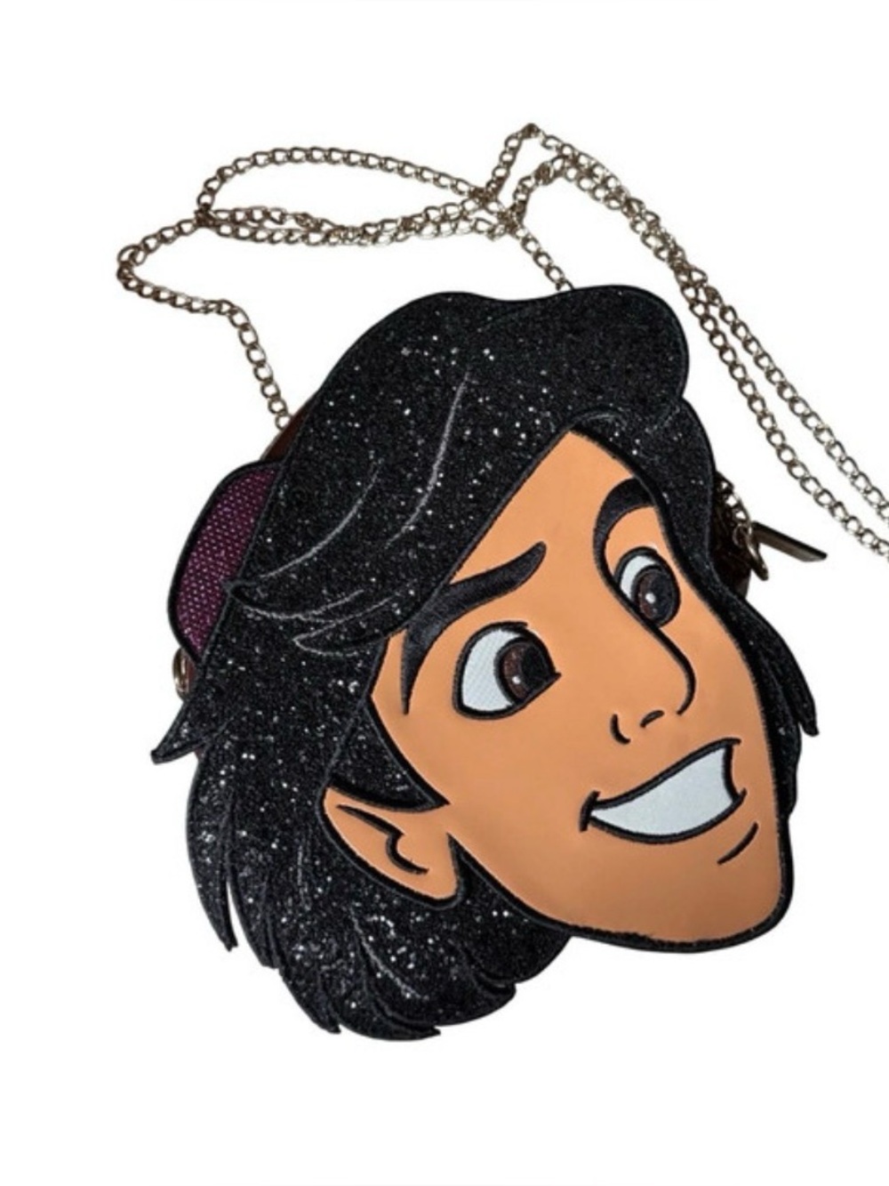 Disney x Danielle Nicole Aladdin Face Crossbody in Black and Tan